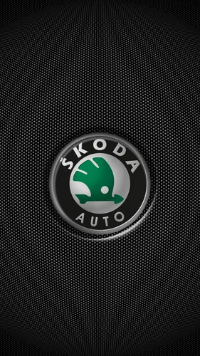 Skoda Обои на телефон логотип на тканевой поверхности