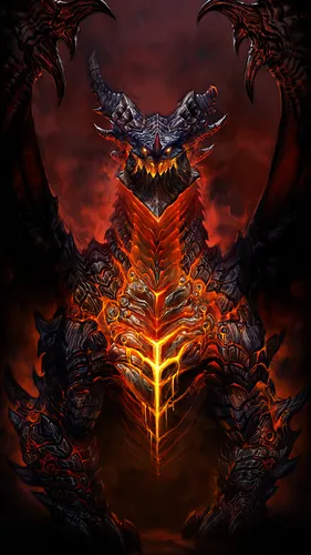World Of Warcraft Обои на телефон красно-черное существо
