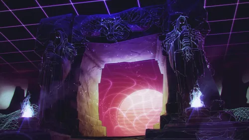World Of Warcraft Обои на телефон большая фиолетово-белая скульптура