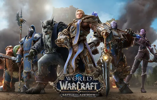 World Of Warcraft Обои на телефон человек, стоящий на лошади с группой людей вокруг него