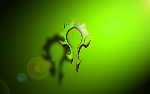 World Of Warcraft Обои на телефон зелено-красный логотип