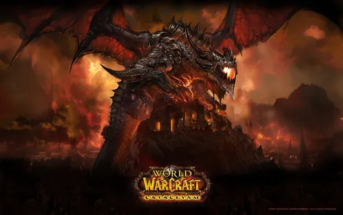 World Of Warcraft Обои на телефон постер фильма с драконом и текстом