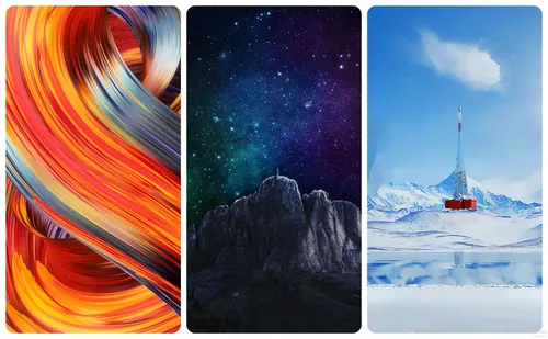 Xiaomi Обои на телефон коллаж из разных гор и башни