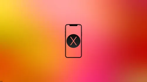 Айфон X Обои на телефон черно-красный логотип