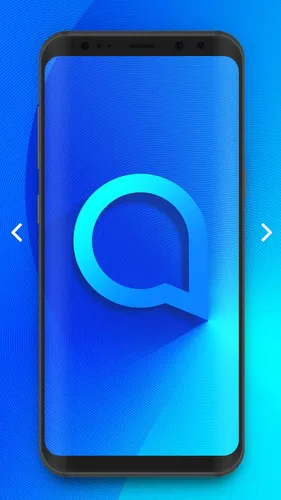 синий смартфон с пустым экраном