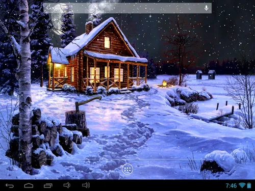 Андроид Зима Обои на телефон дом, покрытый снегом