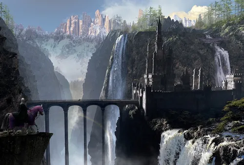 Водопад Горы Обои на телефон группа людей, сидящих на мосту над водопадом