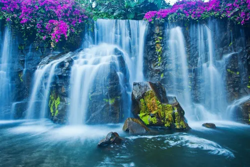 Водопад Горы Обои на телефон водопад со скалами и растениями
