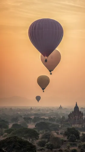 Воздушные Шарики Обои на телефон группа воздушных шаров в небе