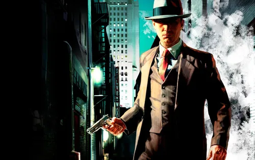 Гангстер Обои на телефон мужчина в костюме и шляпе с пистолетом