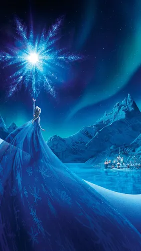 Дисней Принцессы Обои на телефон большая ледяная пещера с ярким светом в небе