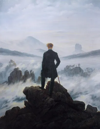 Картины Известных Художников Обои на телефон мужчина, стоящий на скале