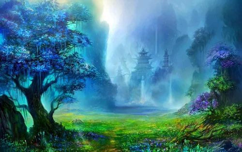 Картины Известных Художников Обои на телефон зеленый пейзаж с деревьями и растениями