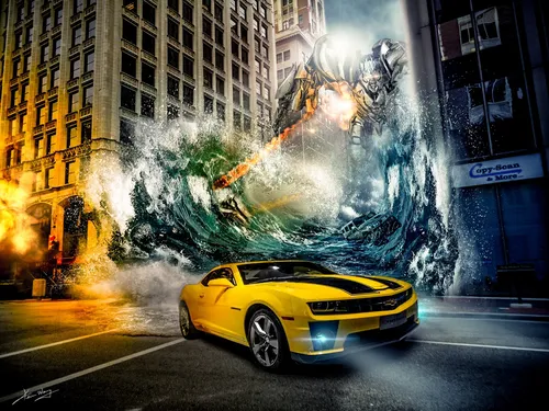 Крутые Тачки Обои на телефон желтый спортивный автомобиль на улице с огнем, выходящим из задней части
