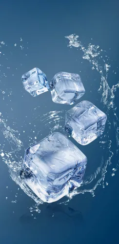 Лед Обои на телефон группа кубиков льда в воде