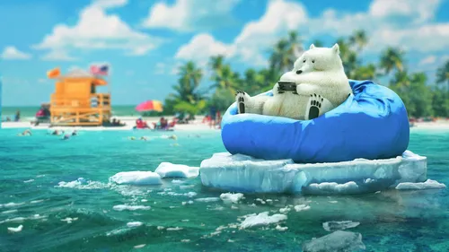 Лед Обои на телефон белый медведь на айсберге в воде