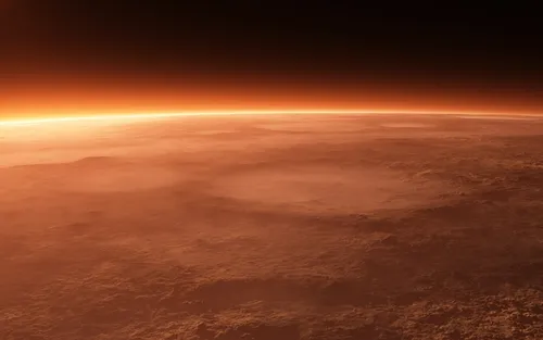 Марс Обои на телефон вид на солнце за горизонтом