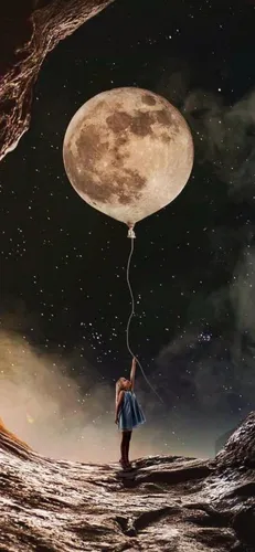 Мистика Обои на телефон человек, держащий воздушный шар перед планетой