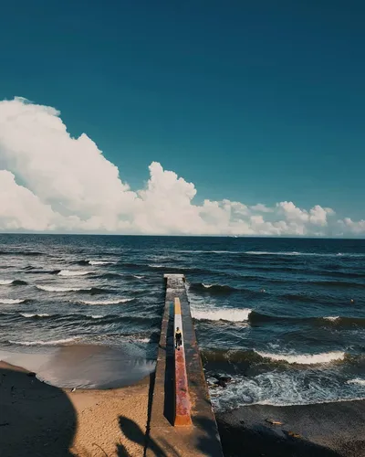 Одесса Обои на телефон длинный док, уходящий в океан