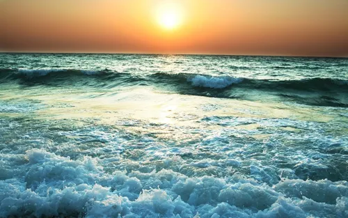 Рассвет На Море Обои на телефон волны на пляже