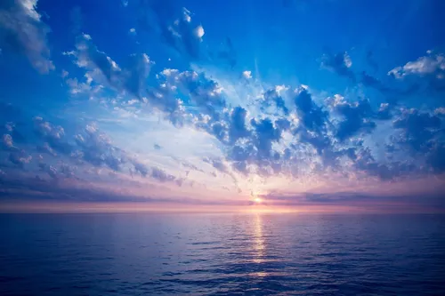 Рассвет На Море Обои на телефон водоем с облаками над ним