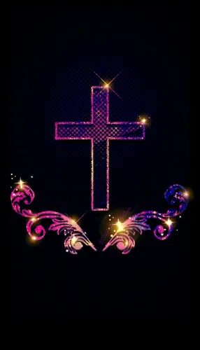 С Крестами Обои на телефон красно-фиолетовый знак с огнями