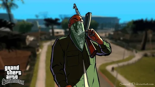 Самп Обои на телефон карикатура человека, держащего меч