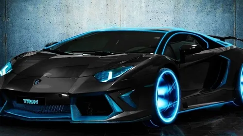 Спортивные Машины Обои на телефон черный спортивный автомобиль с синими огнями