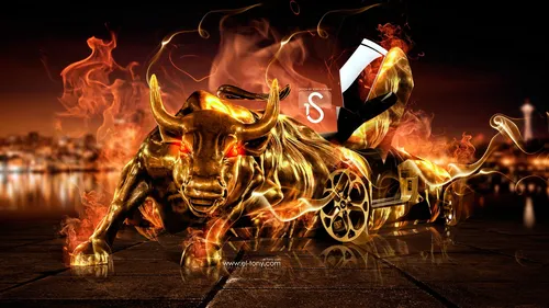 Телец Обои на телефон видеоигра с быком и пламенем