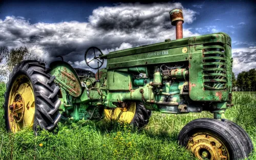 Трактора Обои на телефон зеленый трактор в поле