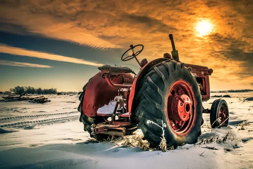 Трактора Обои на телефон трактор в снегу