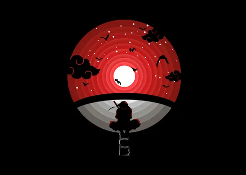 Учиха Обои на телефон человек, стоящий перед красным кругом с белым кругом и черным кругом с