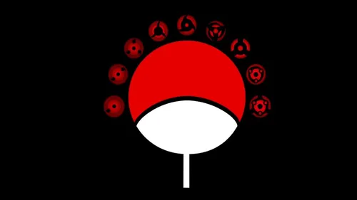 Учиха Обои на телефон красный круг с черными точками и белый круг с красными точками