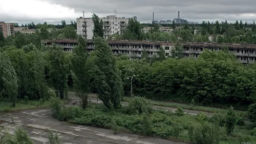 Чернобыль Обои на телефон большое здание с деревьями перед ним