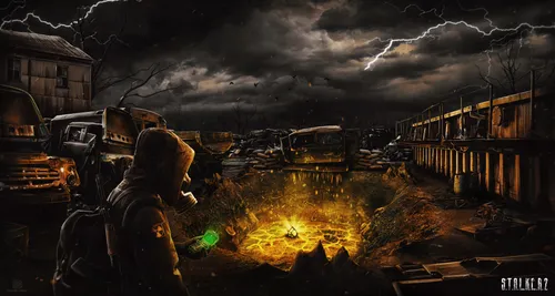 Чернобыль Обои на телефон видеоигра, показывающая сцену битвы
