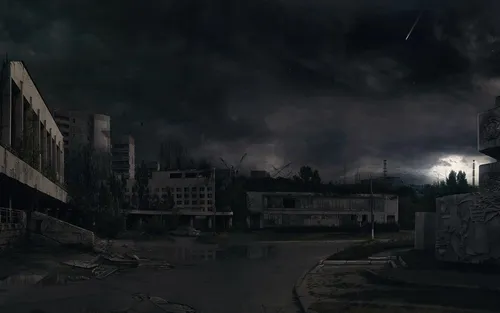 Чернобыль Обои на телефон здание в огне