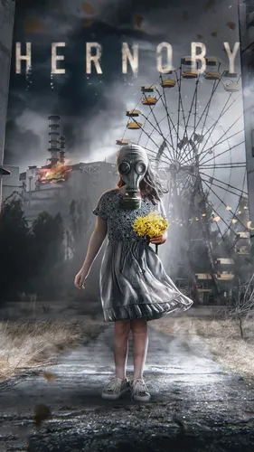 Чернобыль Обои на телефон человек в маске и с цветами