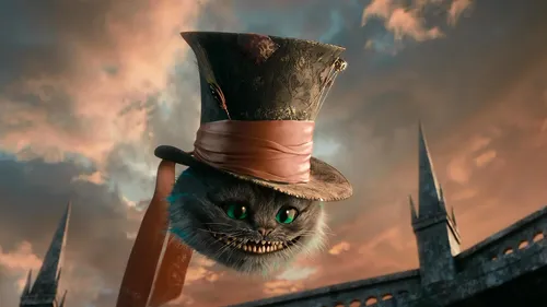 Чеширский Кот Обои на телефон кот в шляпе