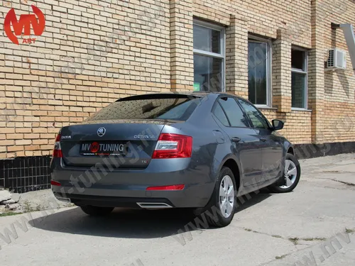 Шкода Октавия Обои на телефон автомобиль, припаркованный перед кирпичным зданием