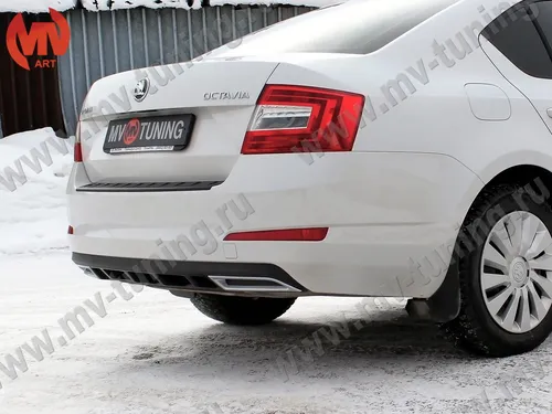 Шкода Октавия Обои на телефон белый автомобиль, припаркованный в снегу