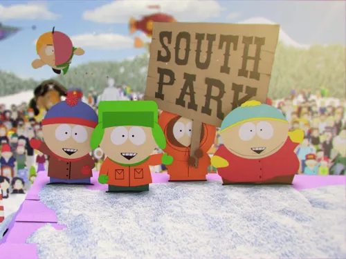 Южный Парк Обои на телефон группа игрушек на снегу