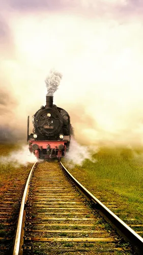 Ржд Обои на телефон поезд на железнодорожных путях