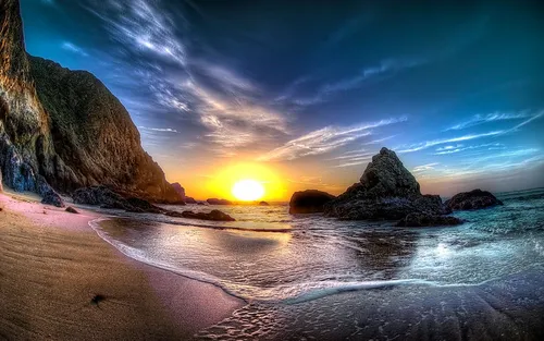Красивые Фото пляж с закатом