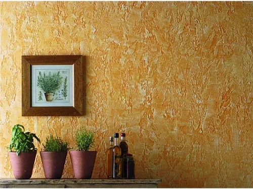 Декоративная Штукатурка Фото стена с картиной и растениями