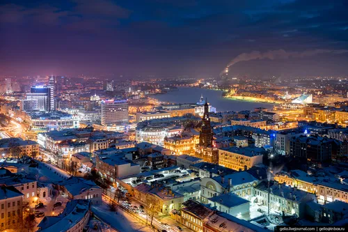 Казань Фото город с огнями ночью