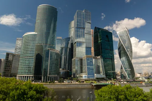 Москва Сити Фото группа высотных зданий