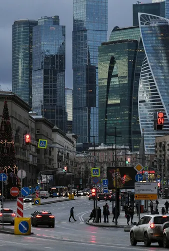 Москва Сити Фото оживленная городская улица
