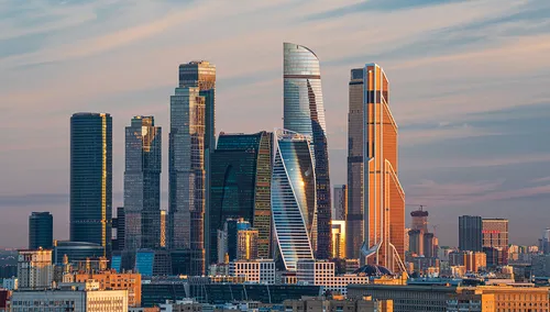 Москва Сити Фото городской пейзаж на закате