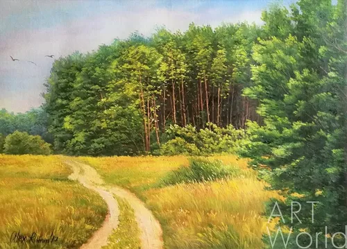 Пейзаж Фото грунтовая дорога, окруженная деревьями