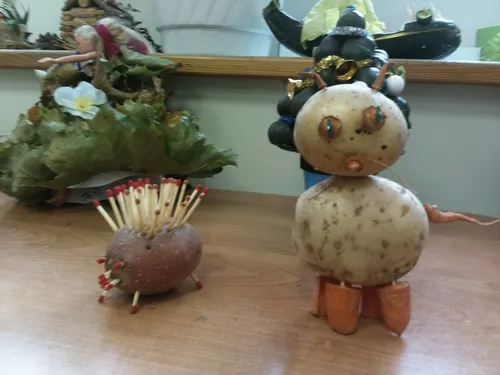 Поделки Осень В Школу Фото пара глиняных фигурок